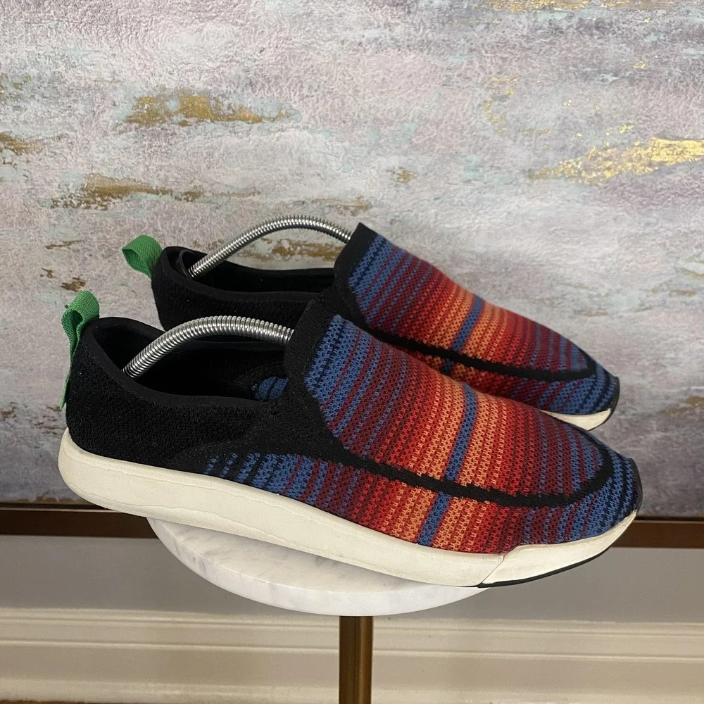 Sanuk Shoes Mens Size 10 Multicolor Knit Slip On Casual Comfort Sneakers